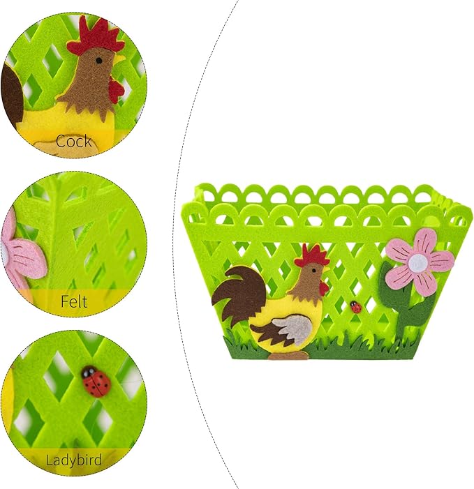 Colorful Rooster Holiday Bag Funny Storage Basket for Eggs and Candy Perfectly for Holiday Party Supplies