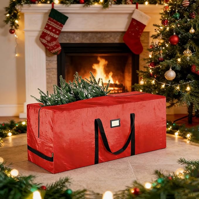 Heavy Duty Christmas Tree Storage Bag - Large Zippered Holder with Reinforced Handles for Home, Garage, Basement, Closet, College Dorm, Attic, Durable and Convenient Organizer