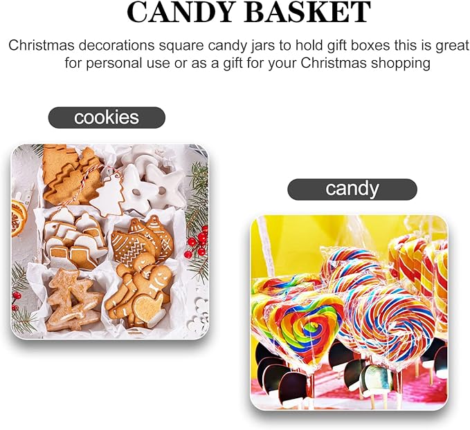 Yardwe 2pcs Christmas Candy Holder Storage Basket Cartoon Design Xmas Treat Bags Portable Decorative Christmas Baskets for Cookies Sweets and Treats for Holiday Festivities