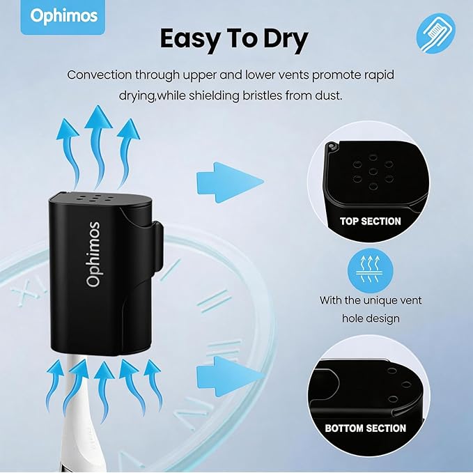 Aluminum Alloy Toothbrush Head Cover/Cap/Protector Case,Travel Toothbrush Covers Long-lasting Toothbrush Head Caps for Most Electric/Manual Brushes (Black+Black, 2 Count)
