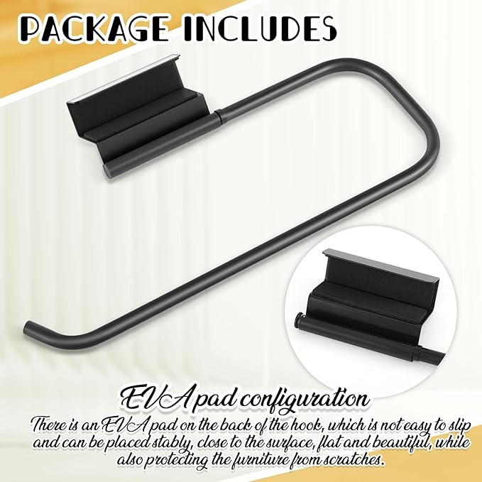 Yaocom 12.4 Inches Cabinet Door Paper Towel Holder Camper Under Sink No Drilling Paper Towel Storage and Dispenser for RV Kitchen Bathroom Laundry Room, Stainless Steel(Black,2 Pcs)
