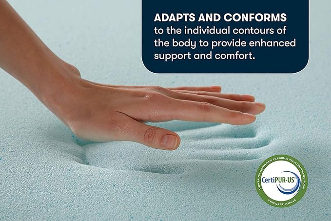 Serta ThermaGel Cooling, Pressure-Relieving Memory Foam Mattress Topper, 3 Inch, King, Made in The USA