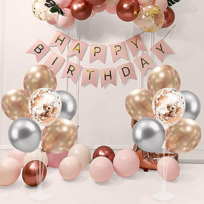 ZJDHPTY Champagne Balloon Stand Centerpiece Table Decorations for Women's Birthday Bridal Shower Wedding Engagement Anniversary Retirement Mother's Day New Years Decorations 2026 (Champagne set4)