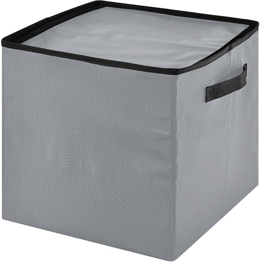 Light Gray Christmas Ornament Storage Basket Box Holiday Storage Container Cube with Adjustable Dividers for 64 Holiday Ornaments or Decorations Keeps Clean and Dry for Next Season
