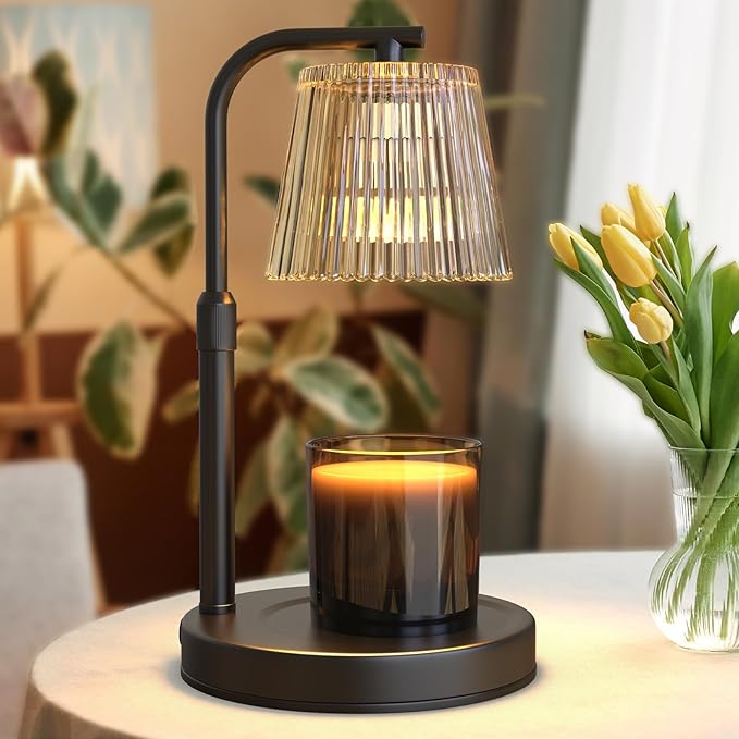 Candle Warmer Lamp with Timer Dimmable - Adjustable Electric Wax Melt Warmer Scented Large Jar Candles Lights, House Warming Birthday Gifts for Women, New Home Living Room Decor, Modern