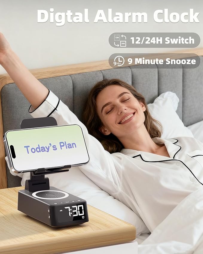 Gifts for Men Women, Cell Phone Stand with Bluetooth Speaker,Sound Machine White Noise Machine with 20 Soothing Sounds,Ambient Light Portable Speaker Stand Birthday Gifts for Men,Women,Dad
