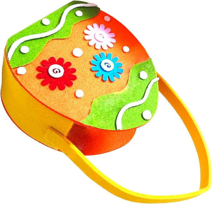 Felt Basket For Kids And Family Holiday Decoration Bag With Carrying Handle Candy Bucket Easters Accessories