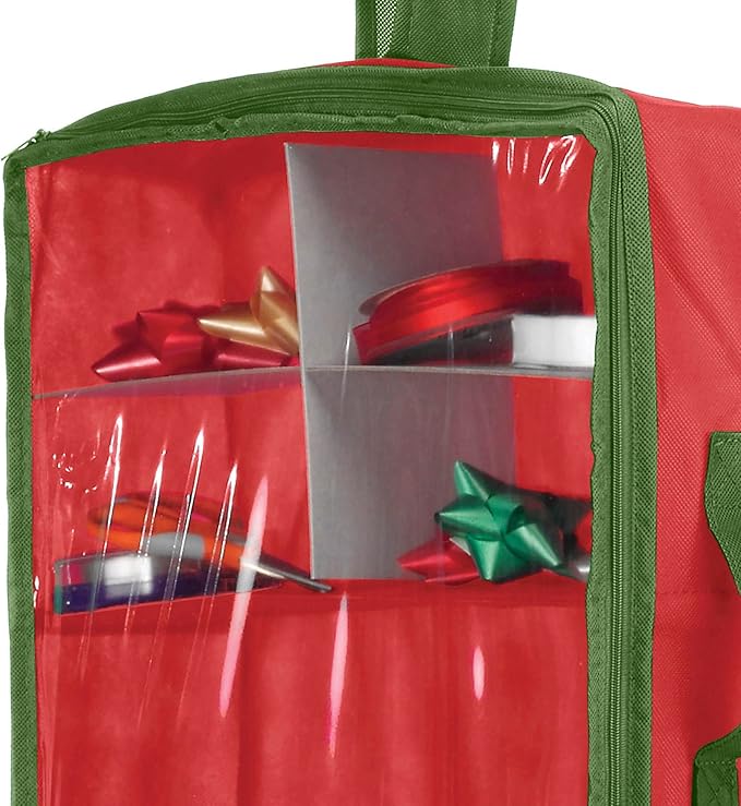 Whitmor 6129-5343 Gift Wrap Organizer, 1 Count (Pack of 1), Red