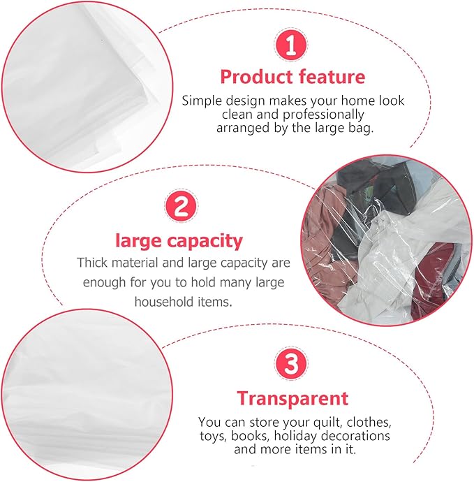 Ciieeo Large Pe Anti-tear Dustproof Storage Bags 2pcs 120x220cm Christmas Tree Cover and Bedding Organizer for Moving and Closet Storage