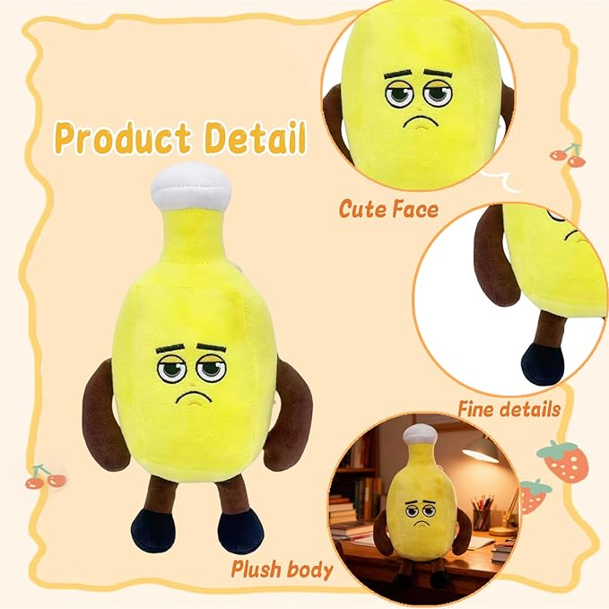 Steal a Brainrot Yellow Bottle Guy Vibrant Decorative Collectible – 11.8 Inch Display Piece, Stylish Home Accent & Enthusiast Favorite