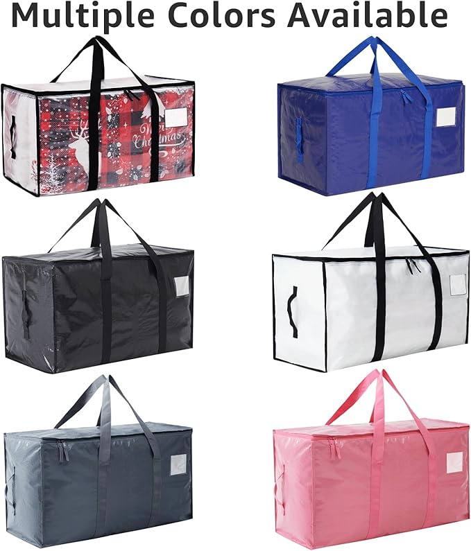 Moving Bags Heavy Duty Extra Large, Moving Boxes, Moving Supplies Essentials, Blue Storage Bins with Lids, Plastic Packing Totes, Storage Bags for Clothes with Handles & Zippers(Black, 10 Pack)