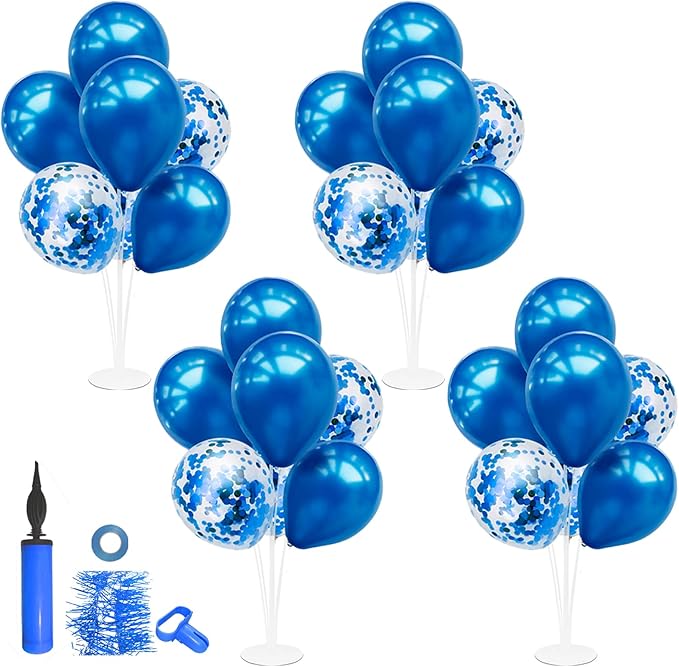 ZJDHPTY Blue Balloon Stand Centerpiece Table Decorations for Men's Birthday Father's Day Retirement Graduation Decorations Class of 2026 New Years Eve (Blue set4)