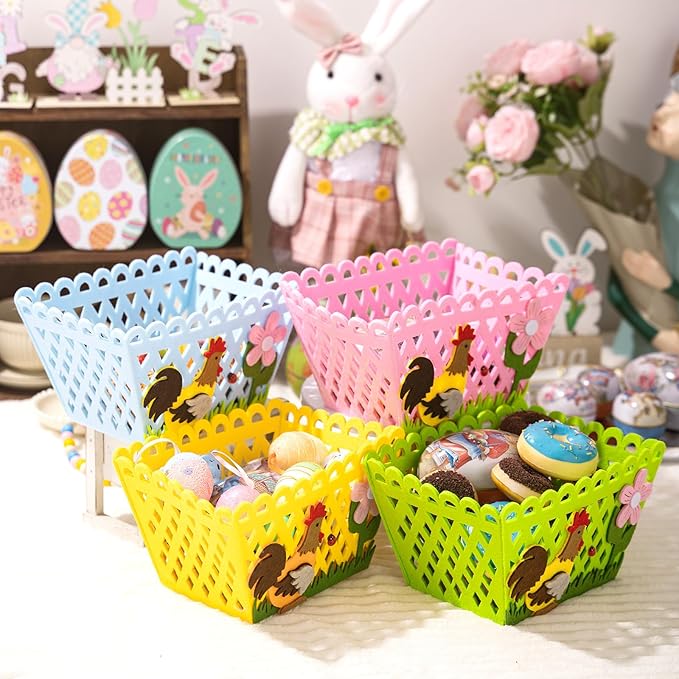 Colorful Rooster Holiday Bag Funny Storage Basket for Eggs and Candy Perfectly for Holiday Party Supplies
