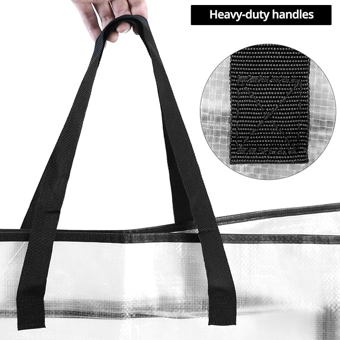 QWORK Moving Storage Bags, 5 Pack Heavy-Duty Wreath Storage Bag - 25 Gallon Capacity, Wreath Comforter Blankets Storage Bag