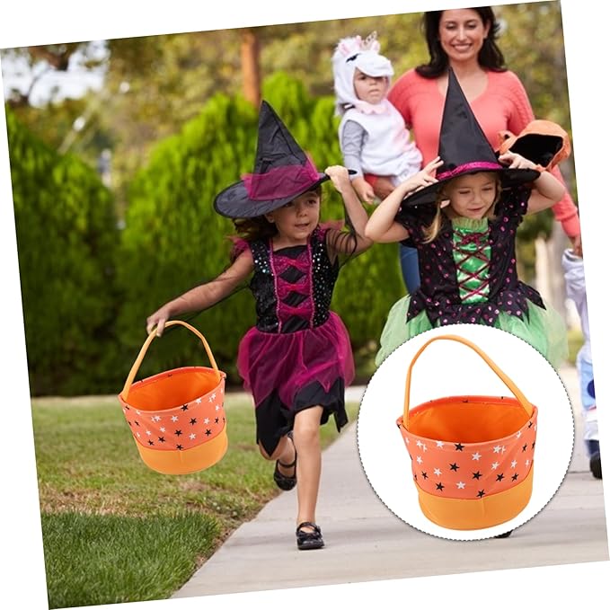 Garneck Portable Halloween Candy Holder Basket Creative Pumpkin Tote Bag for Boys and Girls Versatile Trick-Treating Snack Storage and Halloween Decorations Ample Space for Treats