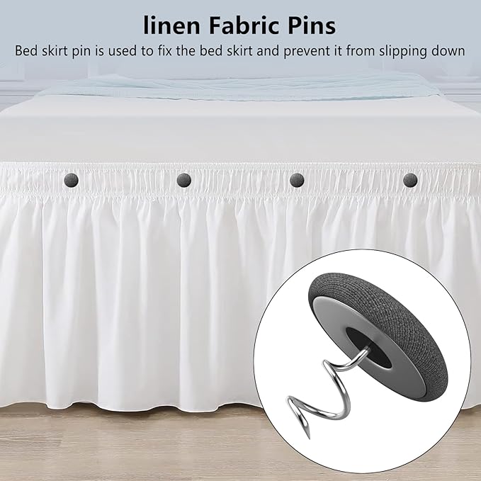 12 Colors Fabric Covered Button Twist Pins Dust Ruffle Pins- for Sofa，Upholstery，Armchair Caddies, Armrest Covers,Bed Skirts, Slipcovers, Headliners (12, Dark Grey)