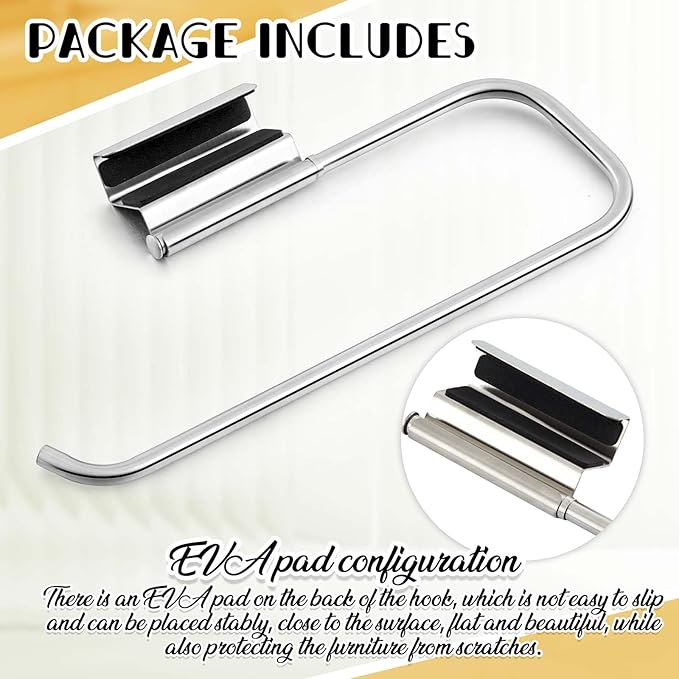 Yaocom 12.4 Inches Cabinet Door Paper Towel Holder Camper Under Sink No Drilling Paper Towel Storage and Dispenser for RV Kitchen Bathroom Laundry Room, Stainless Steel(Silver,1 Pcs)