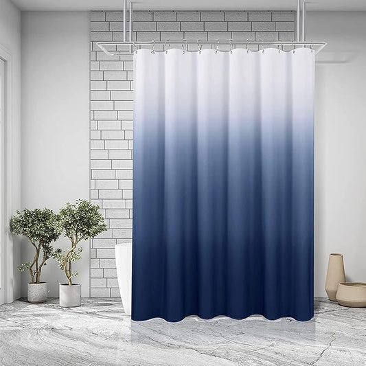 TIKABC Shower Curtain Liner, Blue Lightweight Shower Curtain Liners, Plastic Shower Curtains, 72x72 inch PEVA Shower Liner with 12 Grommet Holes 3 Magnetic Weights