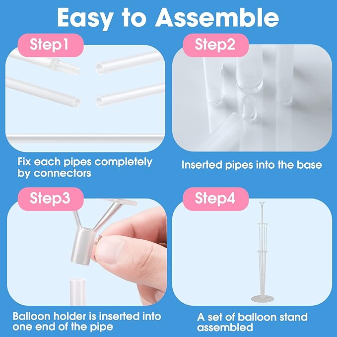 Voircoloria 9 Sets Balloon Stand Kits, Balloon Sticks Holder with Base for Table Graduation Birthday Baby Shower Gender Reveal Party Decorations