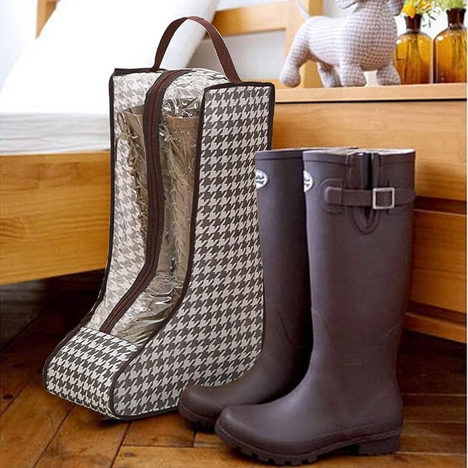 Under Bed Shoe Storage Organizer, 2 Pack Waterproof Boot Storage Bag with Visual Window, Dust Proof Shoe Bags for Boots, Shoes, and Sneakers (B)