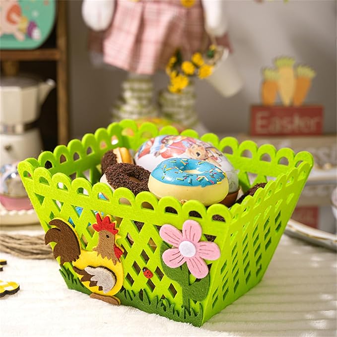 Colorful Rooster Holiday Bag Funny Storage Basket for Eggs and Candy Perfectly for Holiday Party Supplies