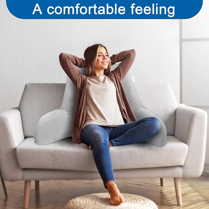 Cooling Reading Pillow Cover with Large Back Opening, Soft Replacement Slipcover for Husband Pillow, Removable & Machine Washable