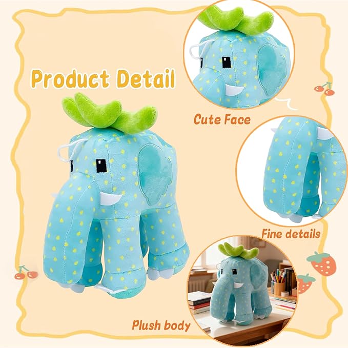 Steal a Brainrot 9.8-Inch Blue Strawberry Elephant Decorative Collectible, Stylish Home Accent & Collectible for Relaxation