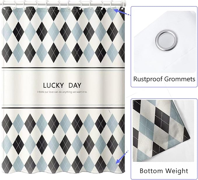 LLSCL Fabric Shower Curtain Liner with Magnets, Waterproof Hotel Quality, 72 x 72 Machine Washable