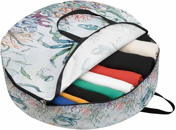 Storage Bag Round Storage Totes Bins Closet Organizers with Zippers & Handle Clothes Storage Container for Bedroom Dorm Space Saving Packing Supplies Moving Bags