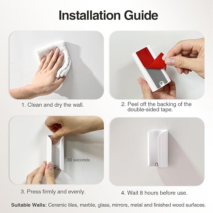 Electric Toothbrush Holder for Bathroom, Wall-Mounted Toothbrush Stand with Self-Adhesive, Compact Bathroom Caddy for Electric Toothbrushes (White-2pcs)
