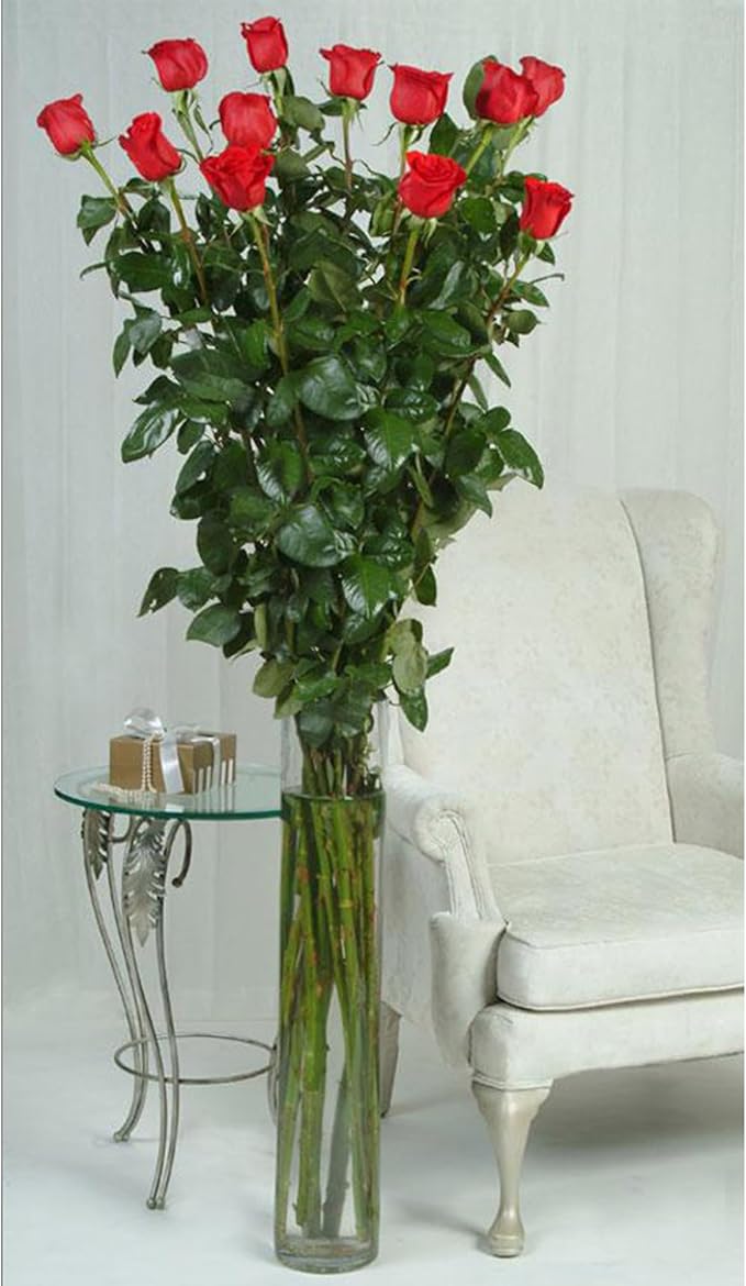WGVI Quality Thick Weighted Tall Clear Cylinder Glass Vases, 4" W x 24" H, Flower Arrangement Floating Candle Holders Wedding Centerpieces Event Floral Tabletop Display Décor, Bulk Wholesale, 6 Pcs