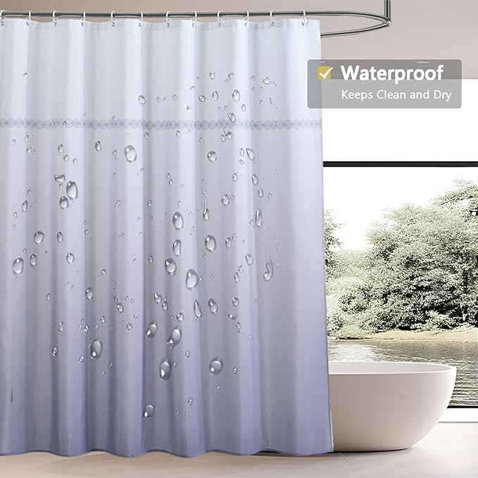 LLSCL Fabric Shower Curtain Liner with Magnets, Waterproof Hotel Quality, 72 x 72 Machine Washable