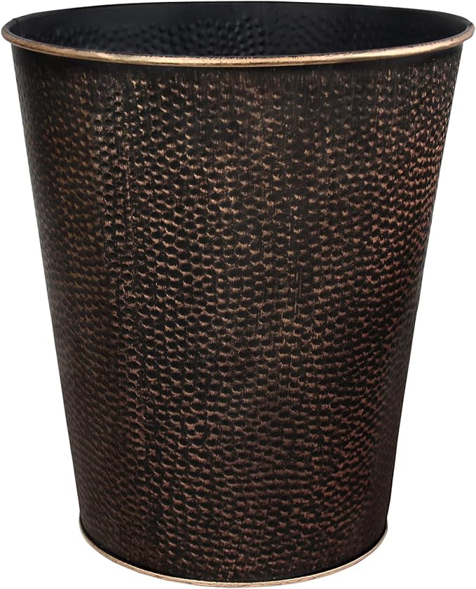 Blue Donuts Wastebasket for Bedroom, Bathroom, Trash Can 6 Liters, Bronze, Stainless Steel