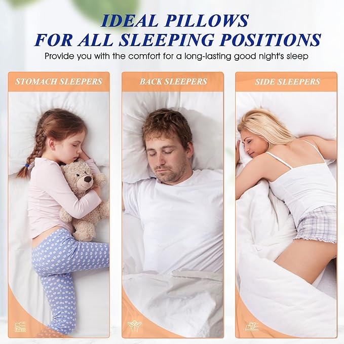 MZOIMZO Supportive Firm Bed Pillows for Sleeping- Queen Size Set of 2, Cooling Hotel Quality with Premium Soft Down Alternative Fill for Back, Stomach or Side Sleepers, 20''x30''