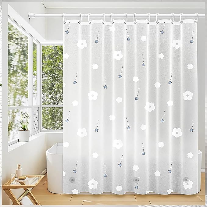 Shower Curtain Liner, 100% Waterproof Peva Shower Curtains with 3 Duty Heavy Bottom Magnets and 12 Rust Proof Grommets, 72x72 Weighted Shower Liner for Shower Stall, Bathtubs