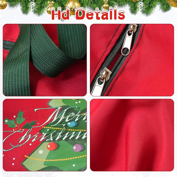 Christmas Tree Storage Bag 4FT 600d Oxford Fabric Small Christmas Tree Bag 5FT for Ornament Storage 100 X 45 X 28cm with 3 Christmas Decoration Storage Bag 30X40cm