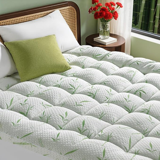 3 Inch Mattress Topper California King Size - 1500GSM 3D+7D Down Alternative Fill,Viscose Made from Bambu,Cooling Firm Pillow Top Mattress Pad for Back Pain with 6"-18" Deep Pocket (72"x84")