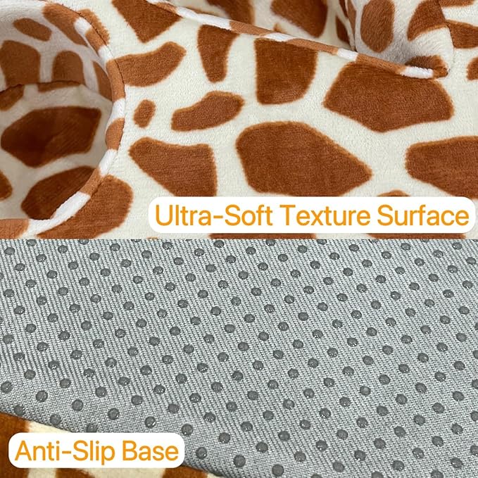 Couch Cup Holder Pillow, Couch Drinks Remotes Holder for Center of Couch, for Sofa, Bed, RV, Car (Giraffe)