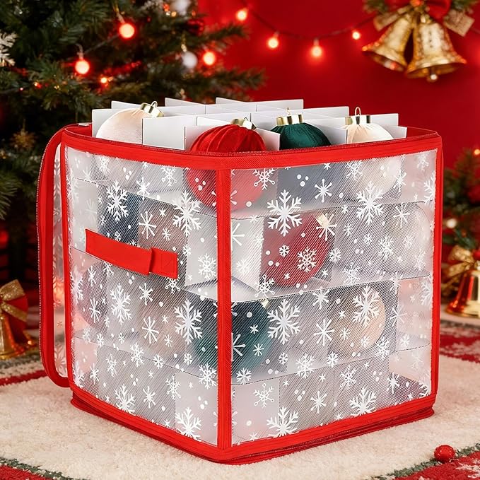 Christmas Ball Storage,with Handle 36 Slots Dustproof Waterproof Large Foldable,Organizer Ball Storage Container | for Cabinet Under Bed Shelf Home Dorm Apartment Bedroom