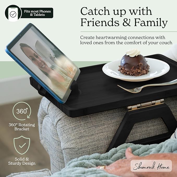 Shamrock Home Trayble Couch Arm Table - Rosewood