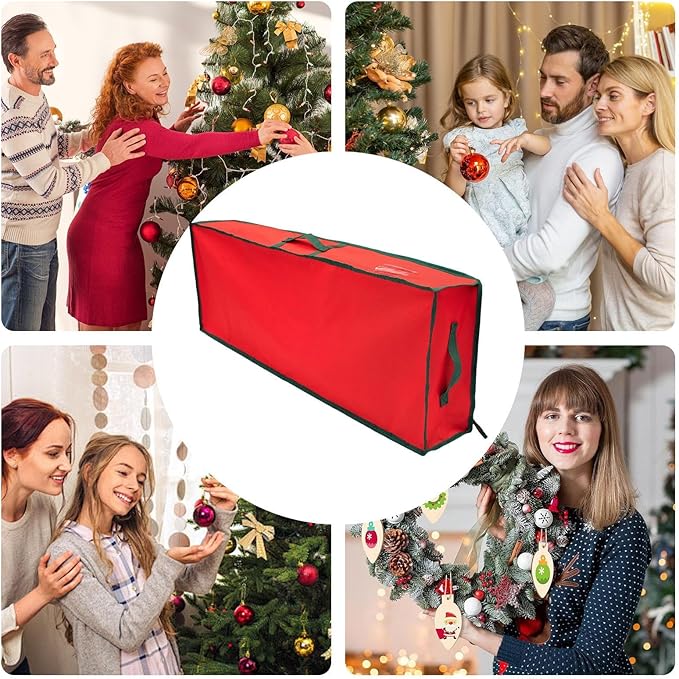 Wrapping Paper Organizer Storage - Large Containers with Handle,Wrapping Paper Storage Bag with Interior Pockets | for Home Underbed Basement Garage Closet College Dorm Attic