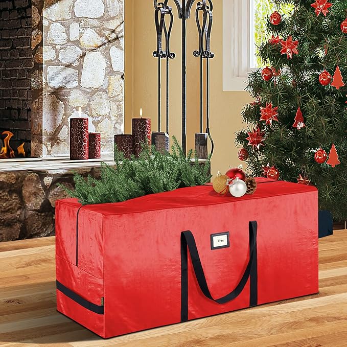 BALEINE 9 ft Christmas Tree Storage Bag, Heavy Duty Extra Large Artificial Christmas Tree Bag with Reinforced Handles and Dual Zippers Wide Opening (Transparent, 2PK Combo)