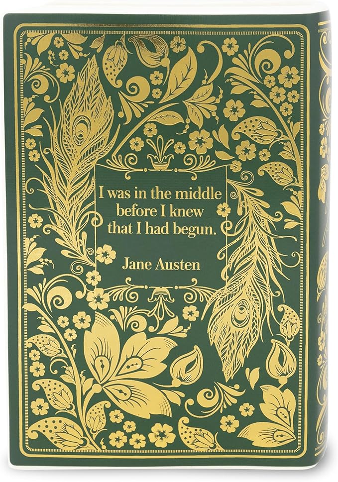Steel Mill & Co Original Large Book-Shaped Decorative Vase, Ceramic Vases for Home Decor, Cute Bookshelf Decor, Unique Vase for Book Lovers (Pride and Prejudice - Collector's Edition)