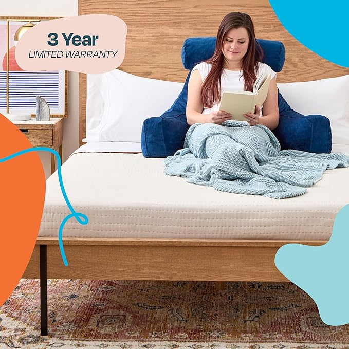 Linenspa Reading Pillow with Shredded Memory Foam- X-Large Size with Neck Support - Back Pillow for Sitting in Bed, Reading, Gaming, Watching TV – Bed Chair with Arms, Dorm Room Essentials, Navy