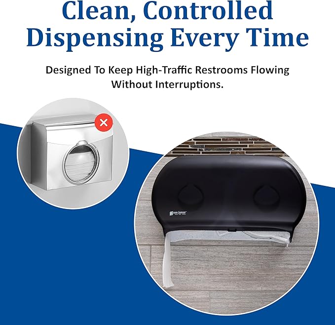 SJMR4000TBK - San Jamar Twin Roll Jumbo Tissue Dispenser