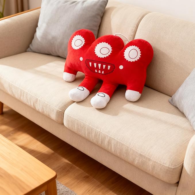 Steal a Brainrot 12-Inch Red Multi-Limbed Saw-Mouth Plush Pillow – Soft Huggable Cushion, Stylish Decor Accent & Collectible for Enthusiasts