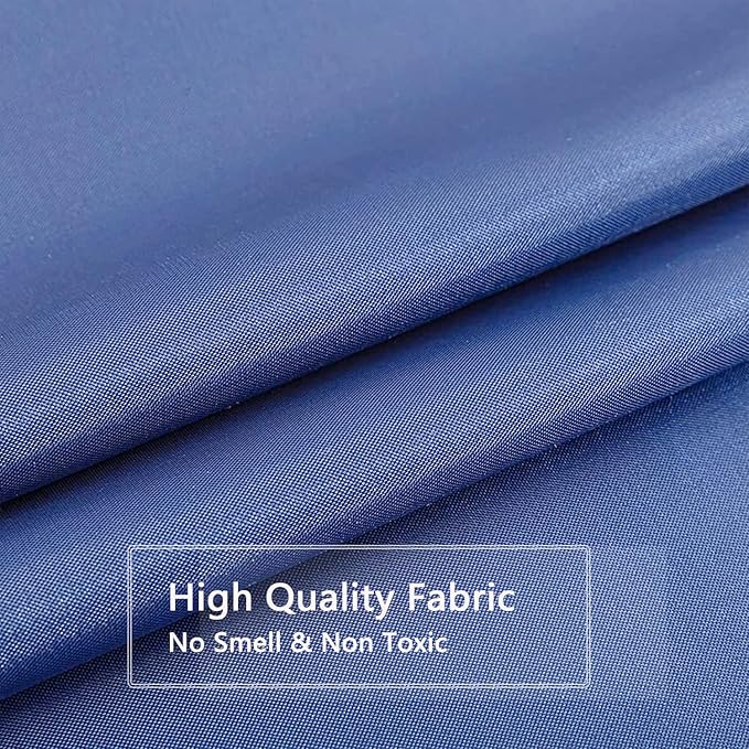 LLSCL Blue Fabric Shower Curtain Liner with Bottom Counterweight, Waterproof Hotel Quality, 72 x 72 Machine Washable