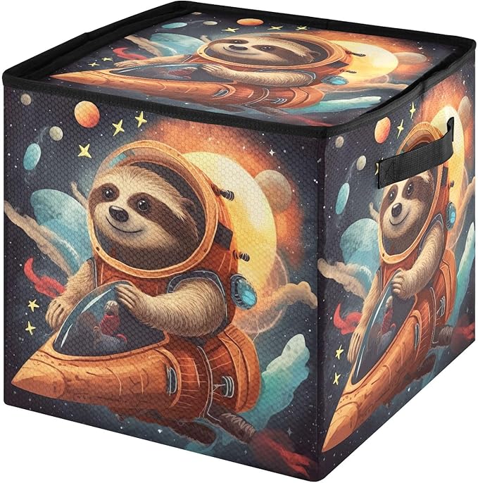 Kigai Sloth Christmas Ornament Storage Box with Zipper & Adjustable Dividers Holiday Ornament Organizer Xmas Storage Container, 64 Balls