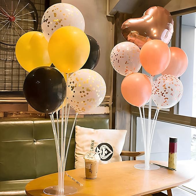 JOYYPOP 6 Sets Balloon Stand Kits, Balloon Sticks with Base Table Balloon Holders Centerpieces for Graduation Wedding Baby Shower Birthday Party Decorations
