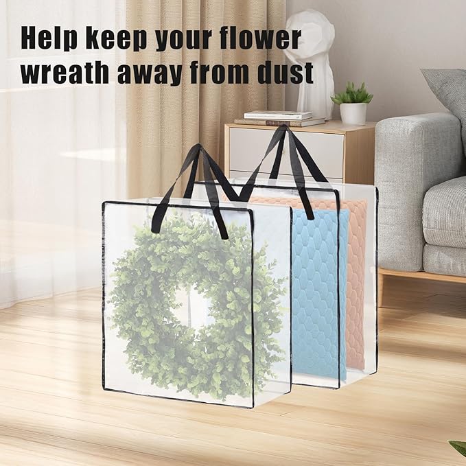 Wreath Storage Bag 1 Pack, 26 Inches 95 L Wreath Storage Container for Home Storage, Storage Bag for Spring Summer Christmas Wreath Decorations or Clothing Blanket Comforters Bed Sheets Pillows